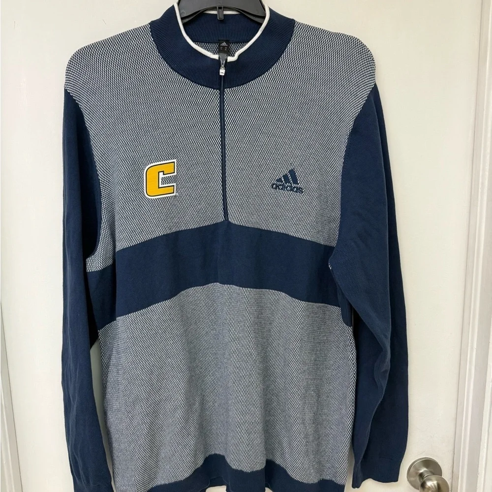 Adidas Men's Navy and Gray Sweater Size XL